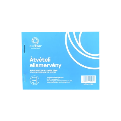 Átvételi elismervény A6, 50x3lapos B.13-67/A/VX Bluering®