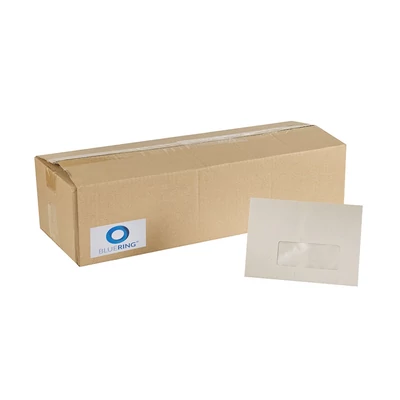 Boríték LC6 enyvezett újrahasznosított jobb ablakos (35x90mm) Bluering®