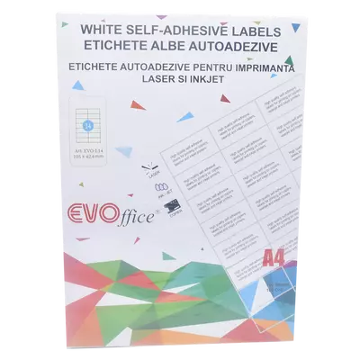 Etikett címke, 105x42,4mm, 100 lap, 14 címke/lap EVO