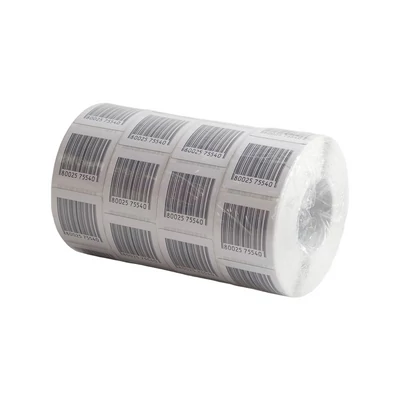 Etikett címke áruvédelmi (RF címke) álvonalkóddal 40x40mm, tekercses 1000 címke/tekercs