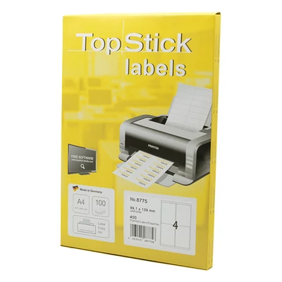 Etikett címke, 99,1 x139mm,univerzális 4 címke/ív, 100 ív/doboz, Etikett címke, 99,1 x139mm,univerzális 4 címke/ív, 100 ív/doboz,