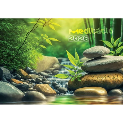 Falinaptár képes 460x320mm, Meditáció Realsystem 2026.