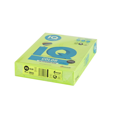 Másolópapír, színes, A4, 80g. IQ 500ív/csomag, neon zöld
