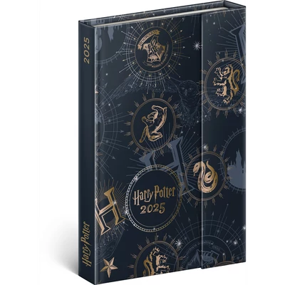 Határidőnapló mágnessel záródó, krémszínű lapokkal Harry Potter-Lumos 110×160 mm, Presco