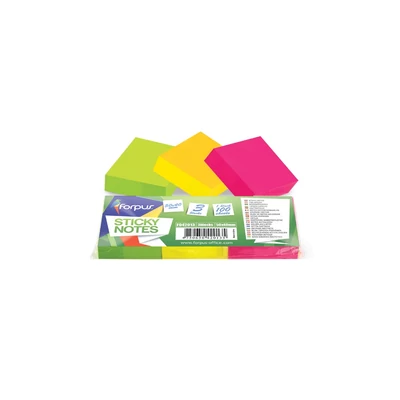 Jegyzettömb öntapadó, 40x50mm, 3x100lap, 3 tömb/csomag, Forpus neon Jegyzettömb öntapadó, 40x50mm, 3x100lap, 3 tömb/csomag, Forpus neon