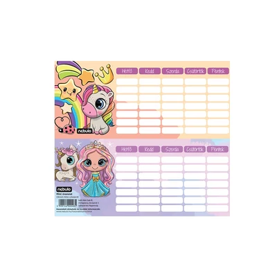 Órarend egylapos Uni/Kir, 25 db/csomag, Nebulo Órarend egylapos Uni/Kir, 25 db/csomag, Nebulo