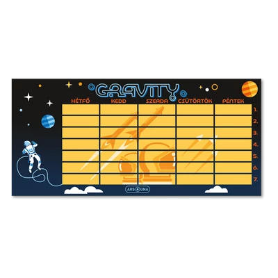 Órarend egylapos fiús, Ars Una GRAVITY 25db/csomag