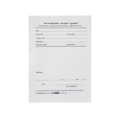 Orvosi beutalás-jav.-ig.  A.3510-64/a