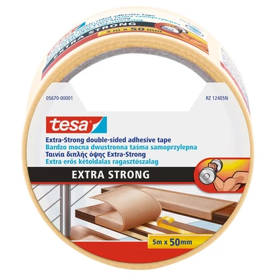 Ragasztószalag kétoldalas, 50mmx5m Extra erős Tesa