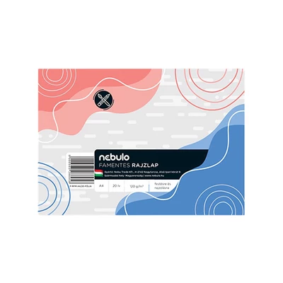 Rajzlap famentes A4, papírszalagos 10 ív/csomag, Nebulo