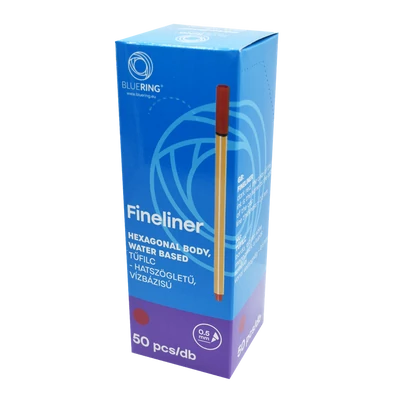 Rostirón, tűfilc vízbázisú, 0,5mm, hatszögletű test, Bluering® piros