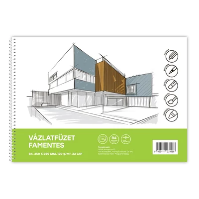 Vázlatfüzet famentes B/4 32 lap